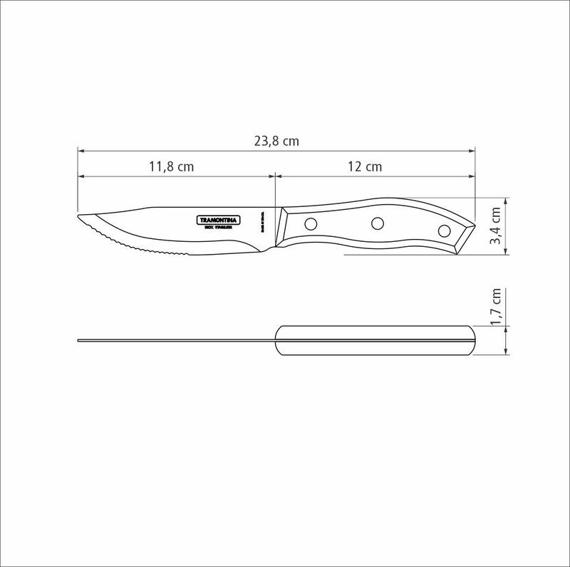 Pisau Steak Tramontina - 5 Inch Jumbo Steak Knife Polywood Merahh